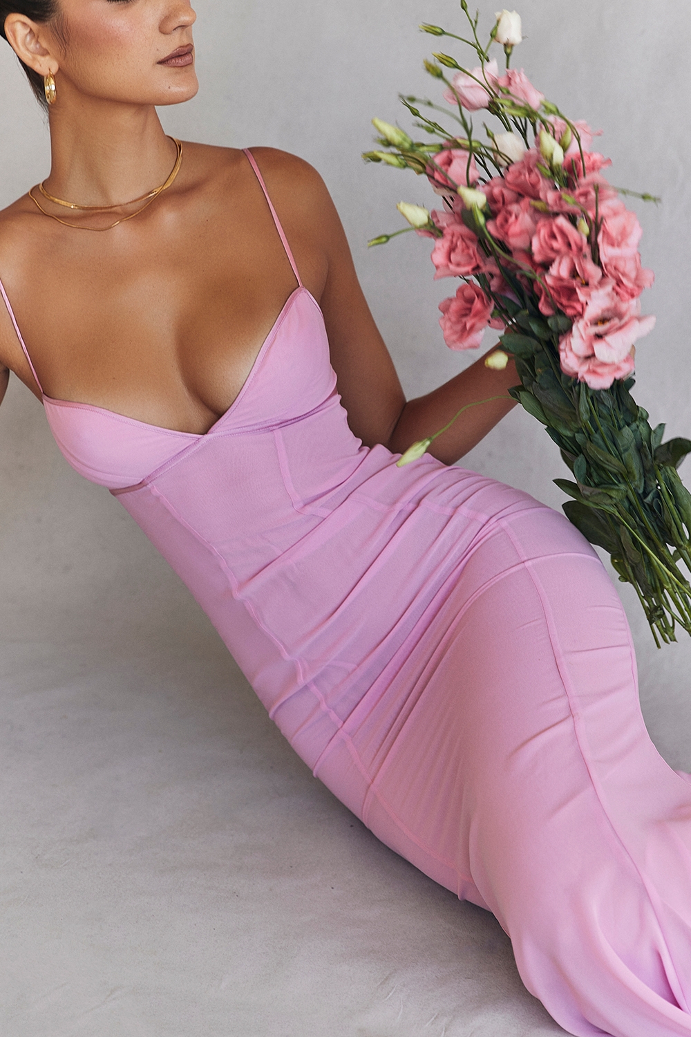 Loren-Pink Maxi Dress
