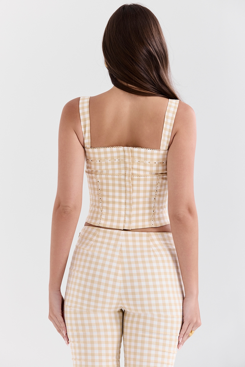 Lottie-Gingerbread Gingham Corset