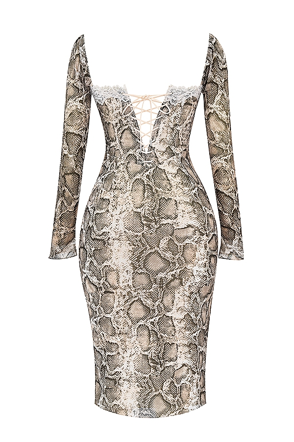 Seraphina-Snake Print Corset Dress