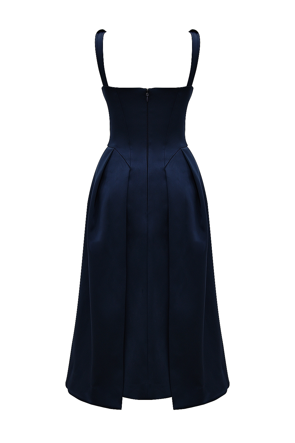 Paloma-Midnight Twist Strap Satin Midi Dress - SALE