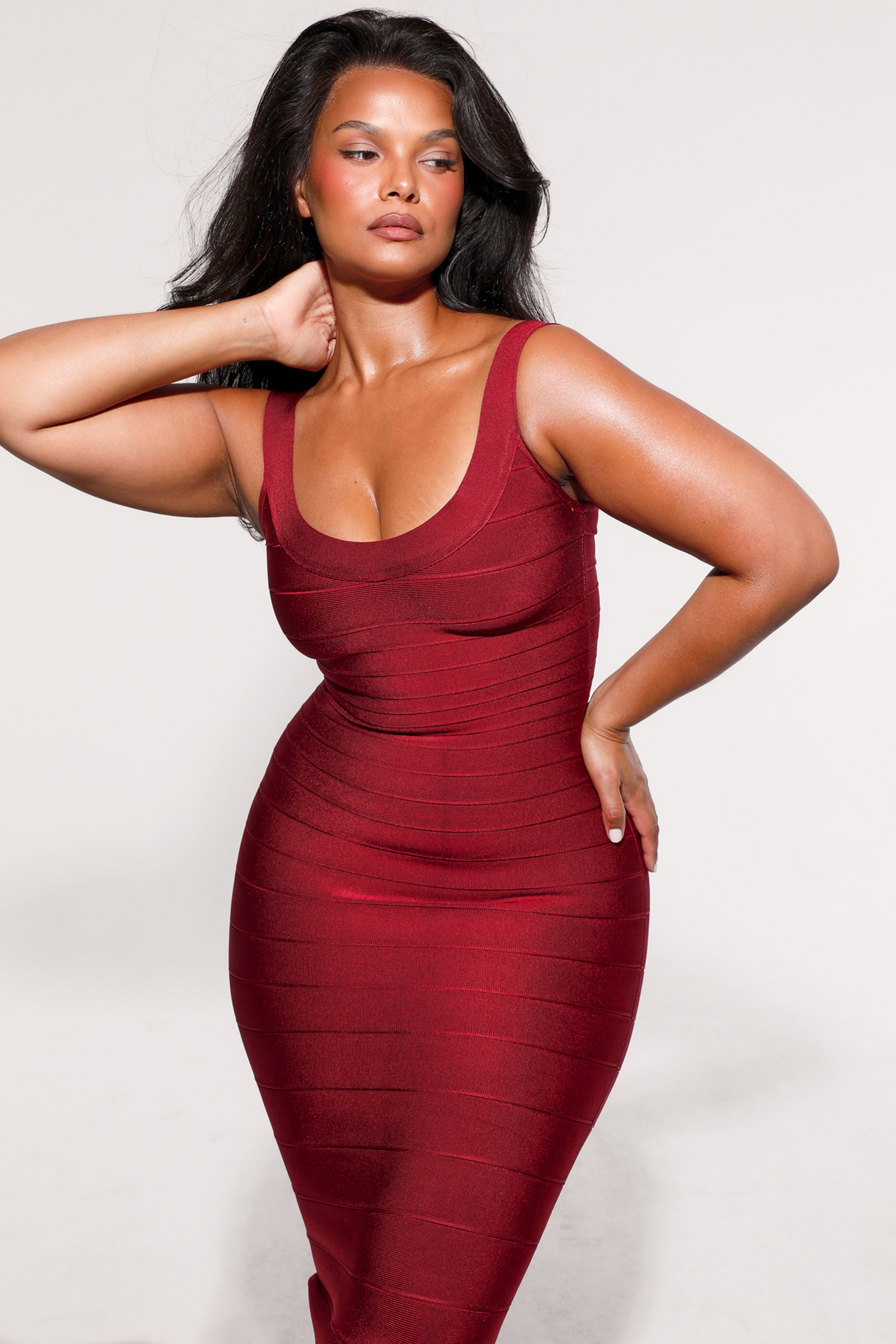 The OG-Ruby Stretch Bandage Maxi Dress