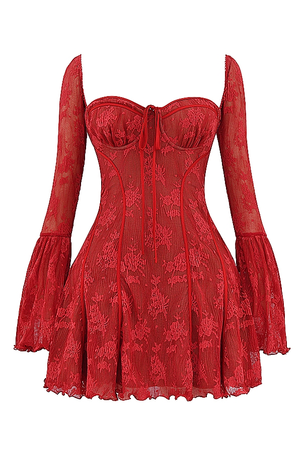Analissa-Scarlet Lace Corset Dress