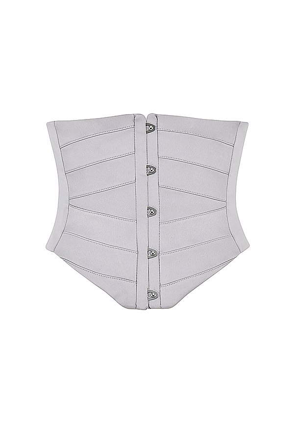 Vienne-Grey Satin Underbust Corset