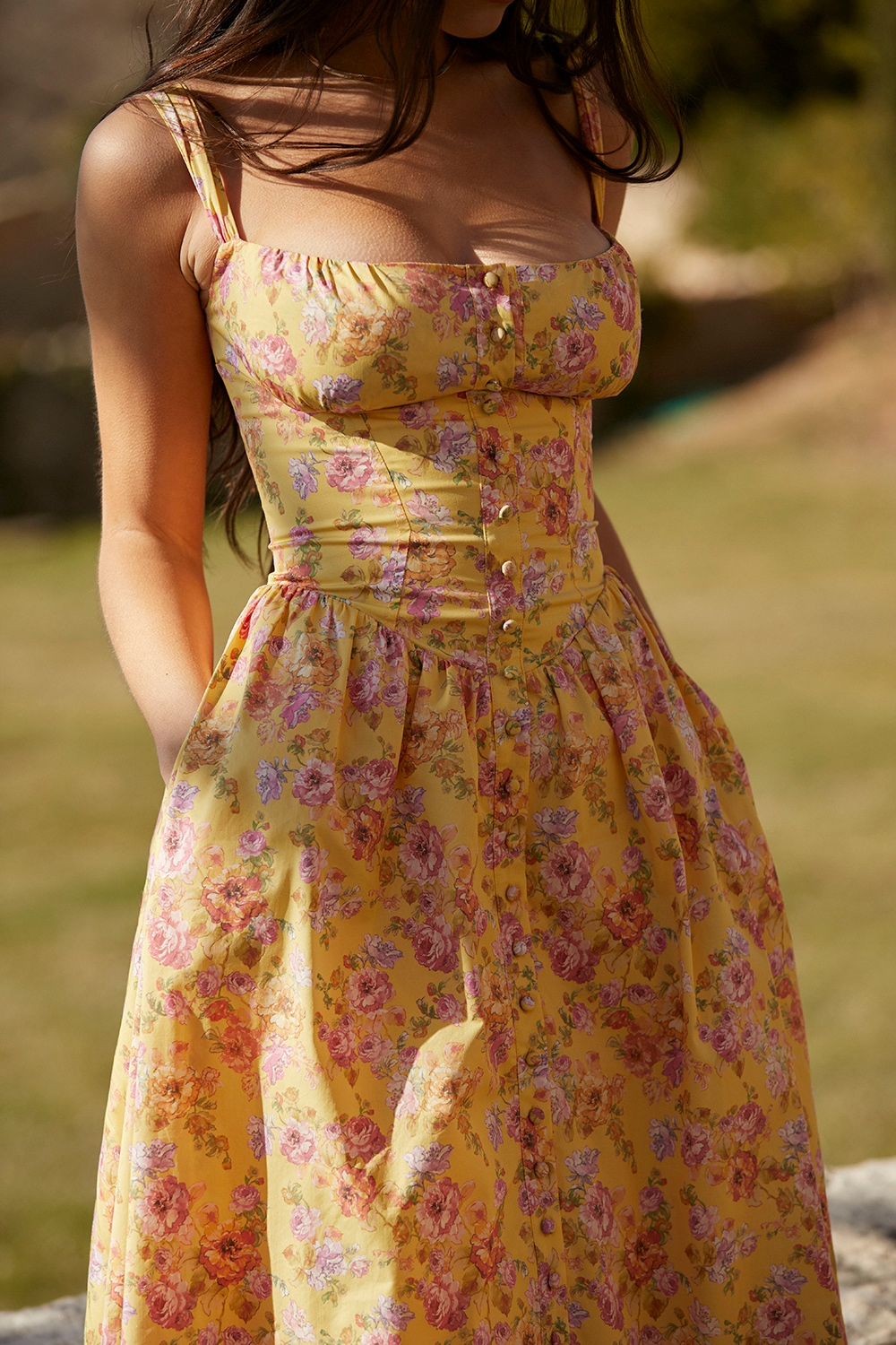 Tatiana-Butter Print Midi Sundress