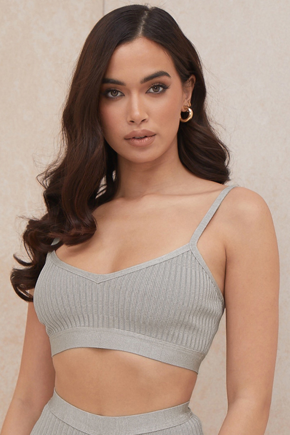 Evie-Grey Marl Bandage Bralette