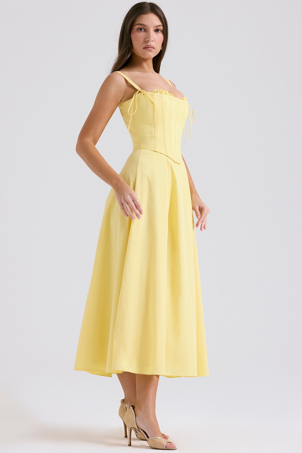 Clarabelle-Sunshine Cotton Midi Sundress