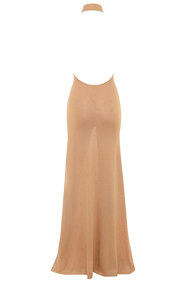 Selia-Gold Knit Maxi Dress