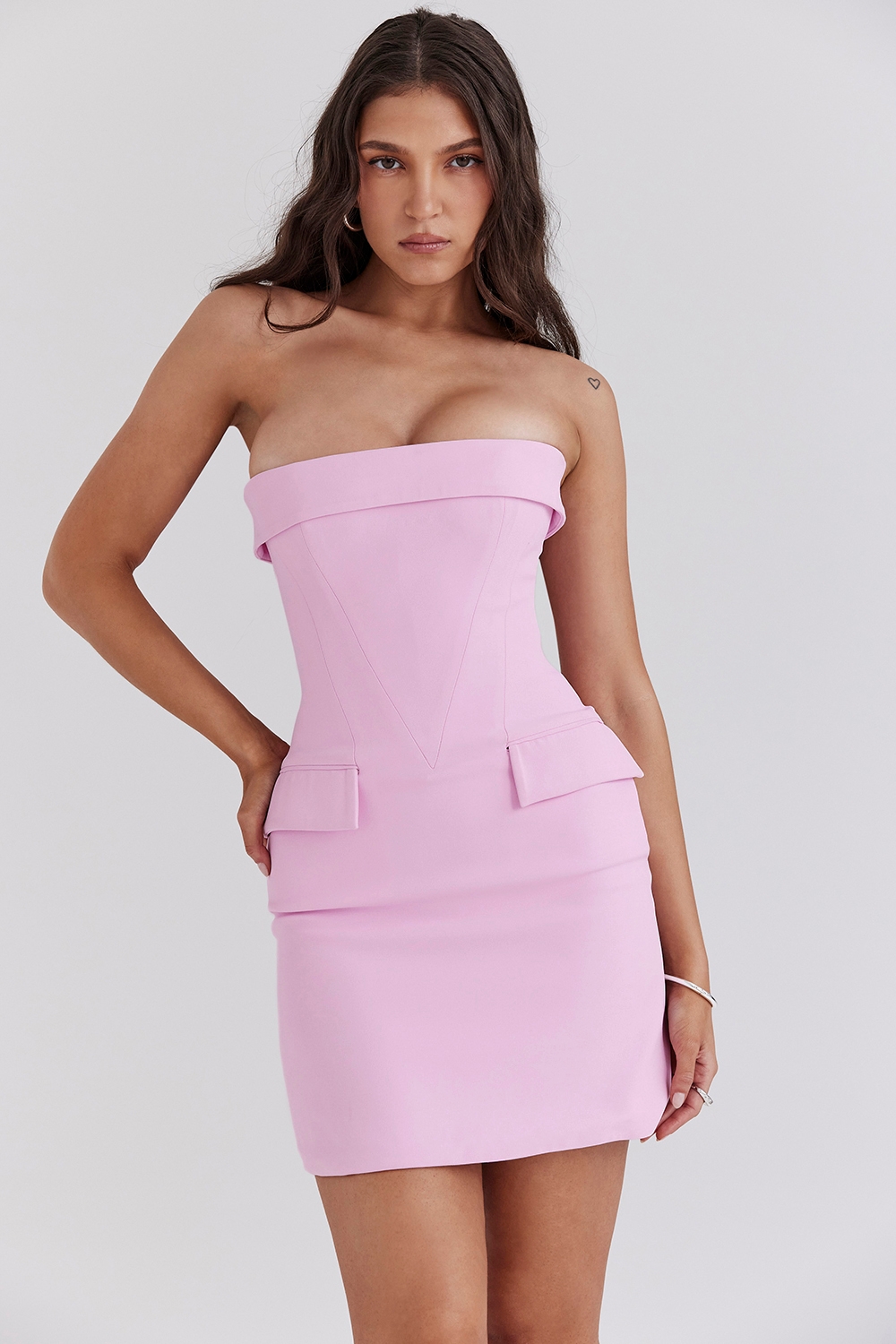 Naia-Cotton Candy Strapless Mini Dress