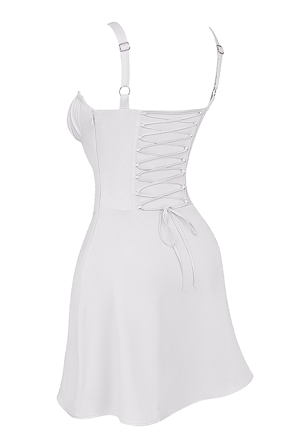 Carlotta-White Corset Mini Dress