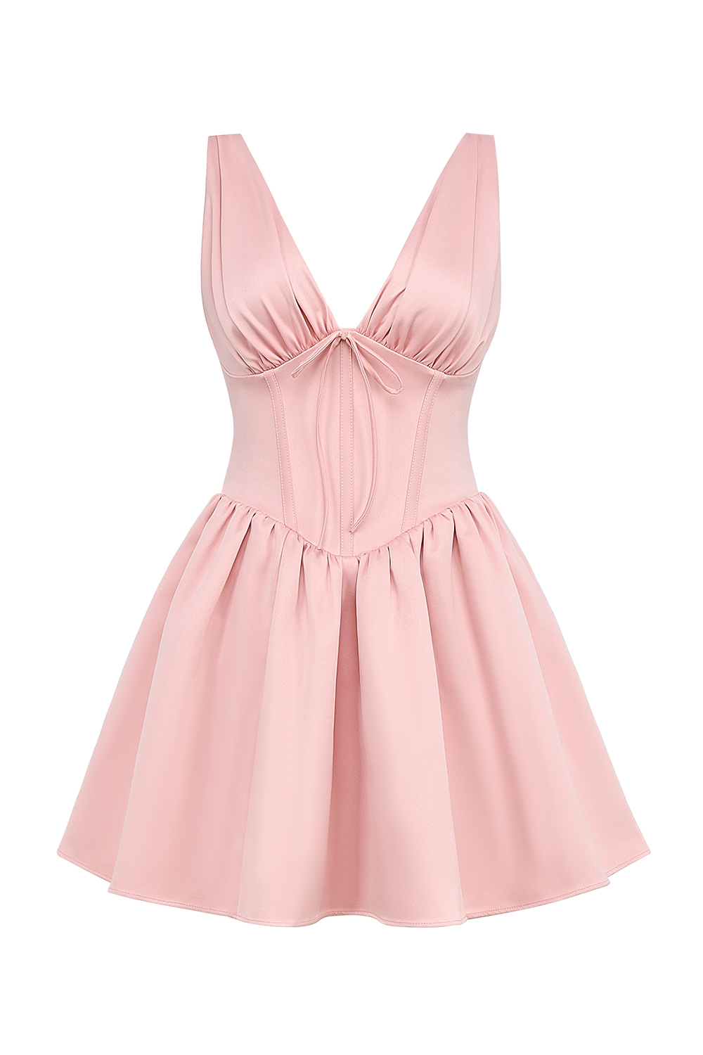 Emmeliette-Powder Pink Satin Mini Dress - SALE