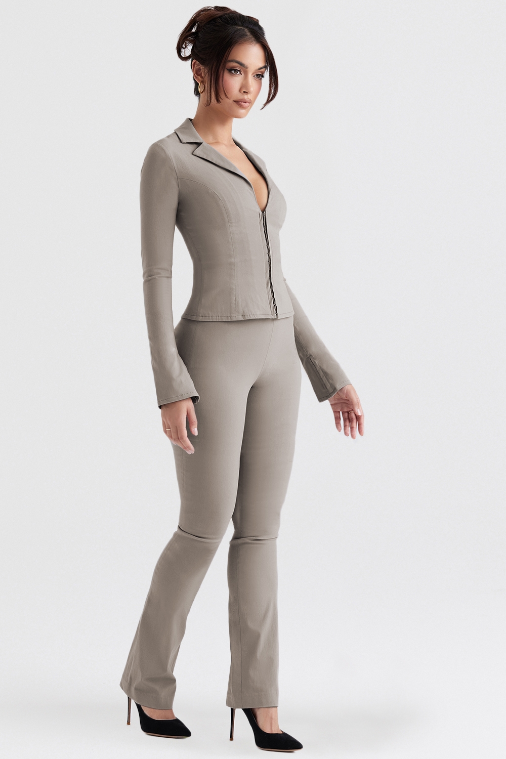 Laurel-Smoke High Waisted Trousers