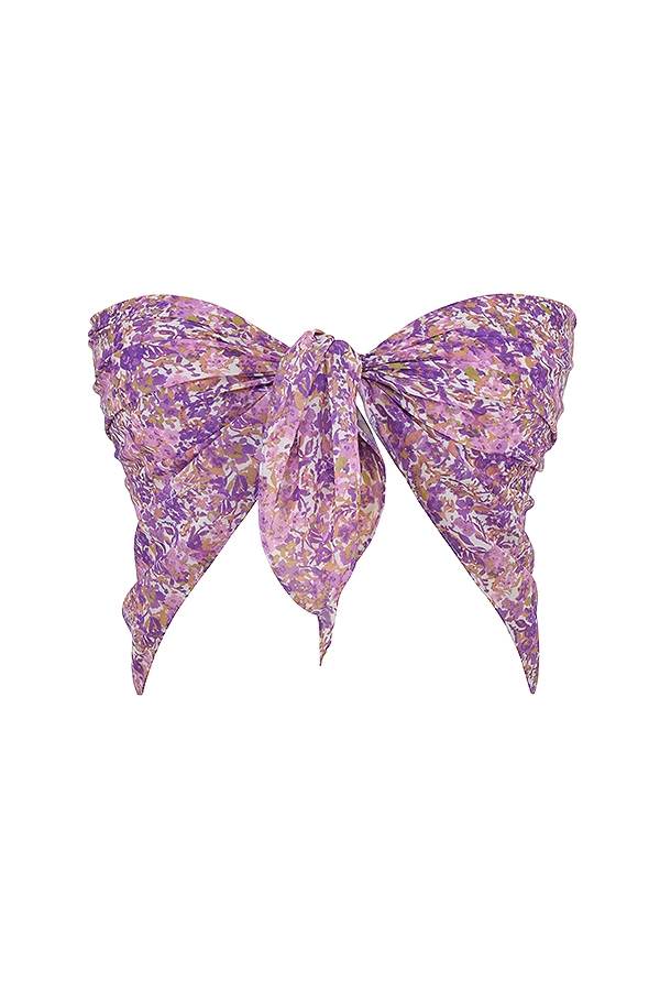 Paros-Violet Floral Multi Use Scarf