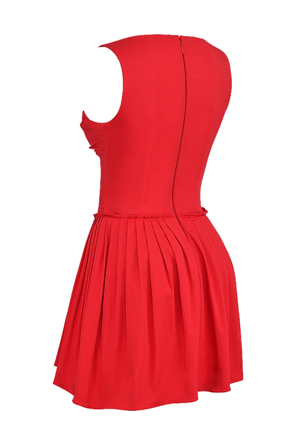 Cupid-Scarlet Pleated Mini Dress