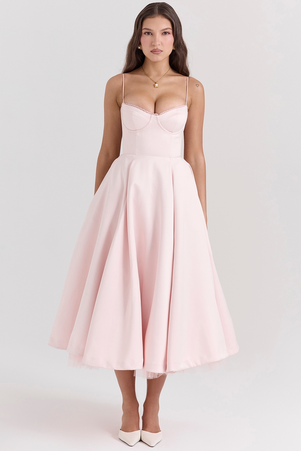 Mademoiselle-Ballerina Pink Midi Dress