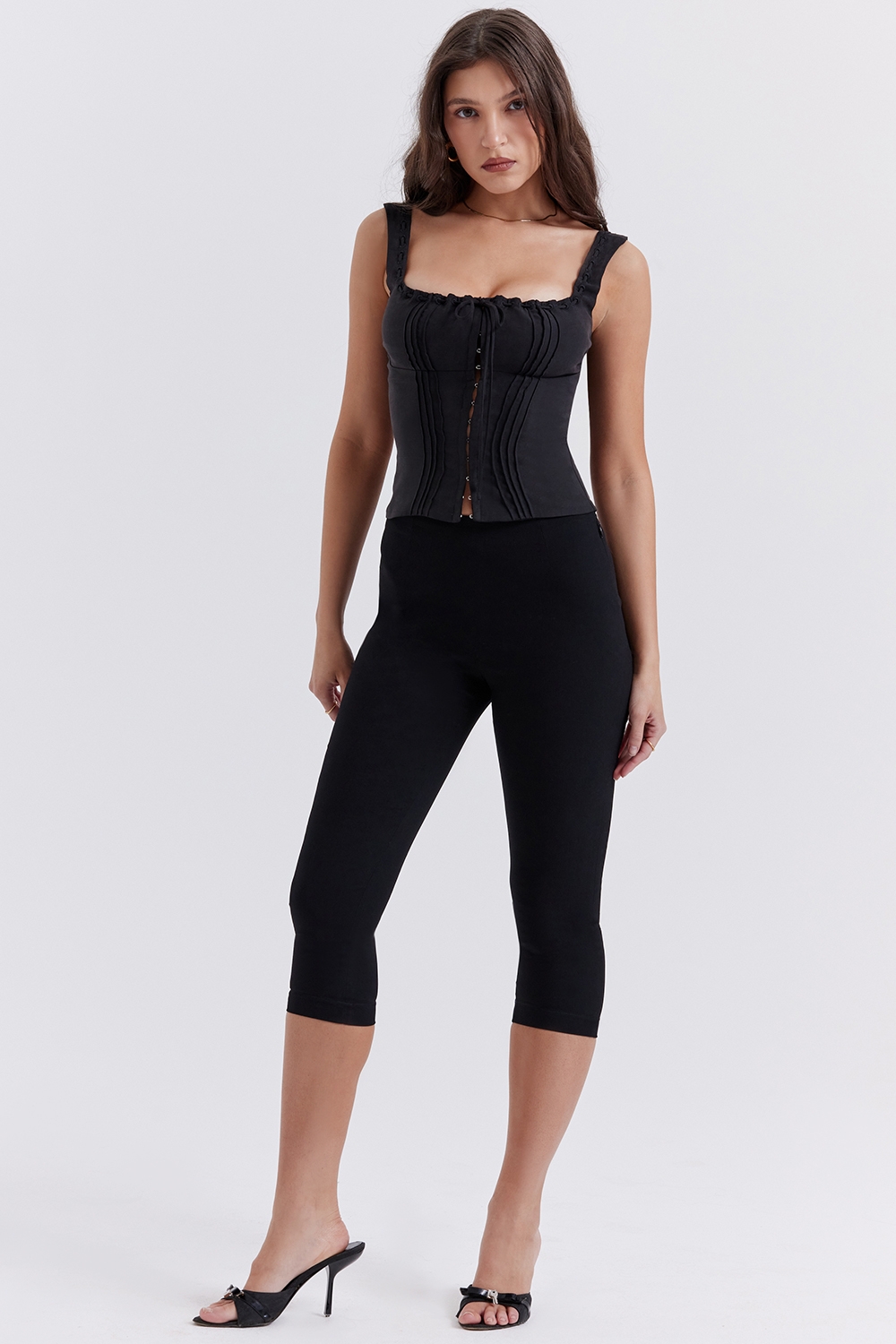 Halima-Black Capri Trousers