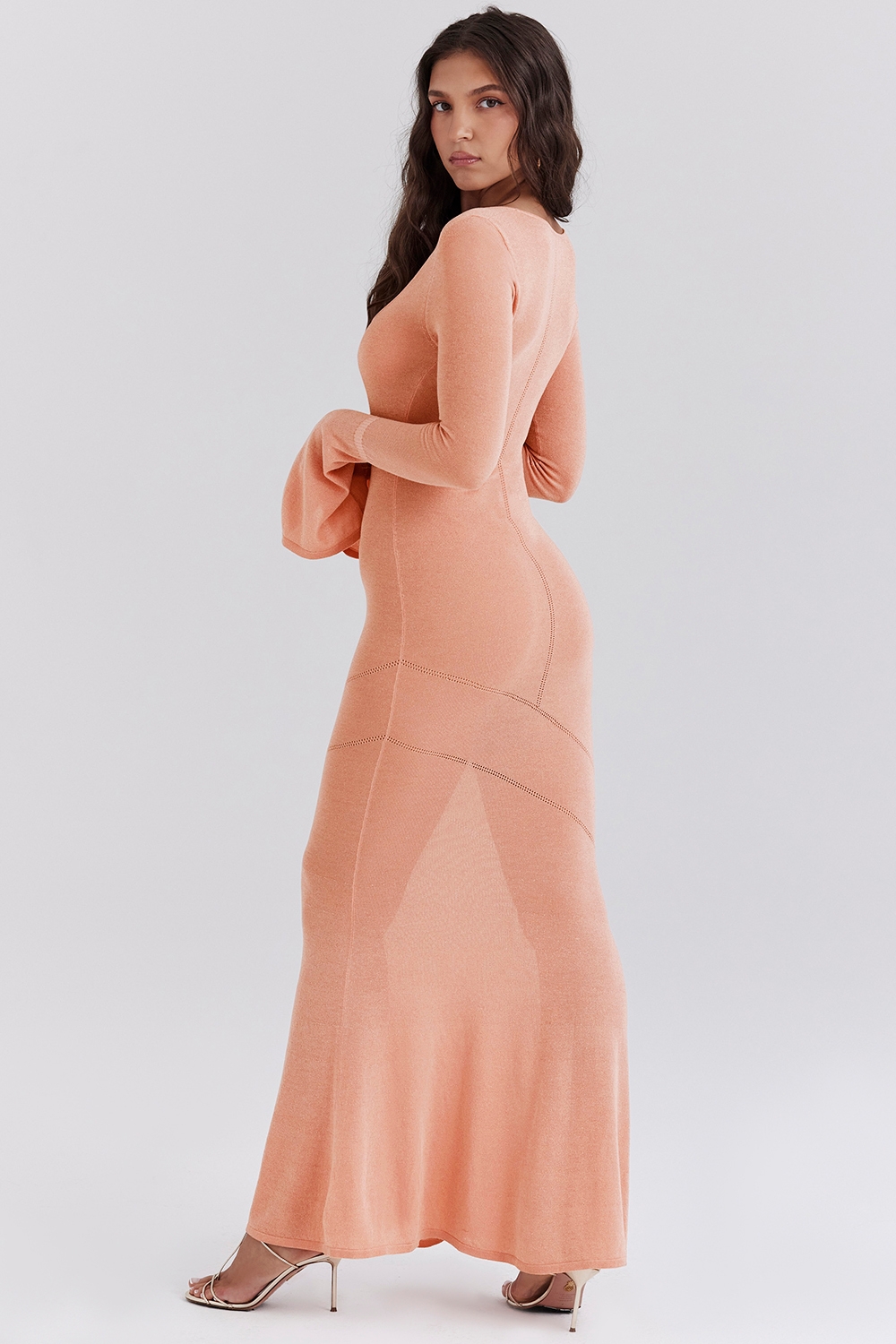 Sereia-Sorbet Metallic Knit Maxi Dress