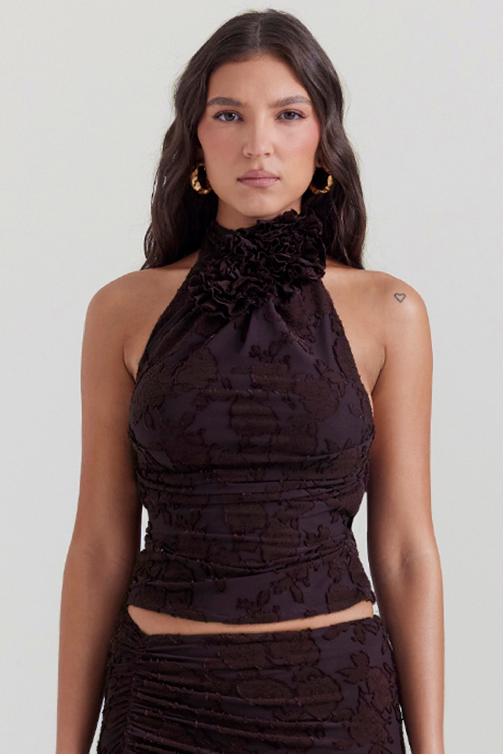 Kyra-Cocoa Halter Top