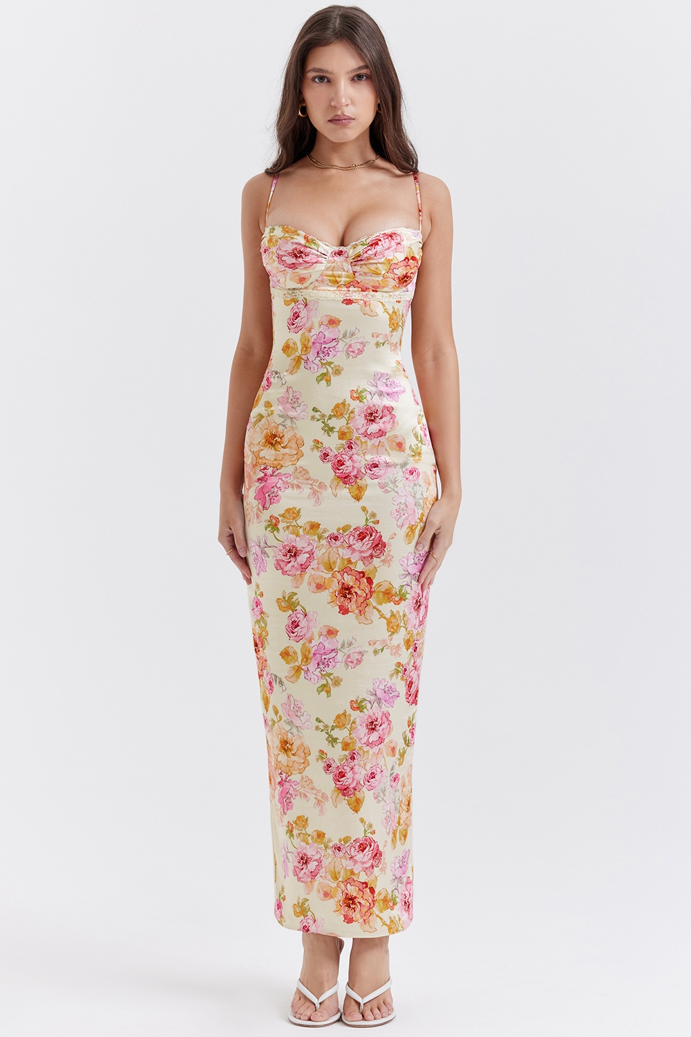 Josefina-Ivory Floral Maxi Dress