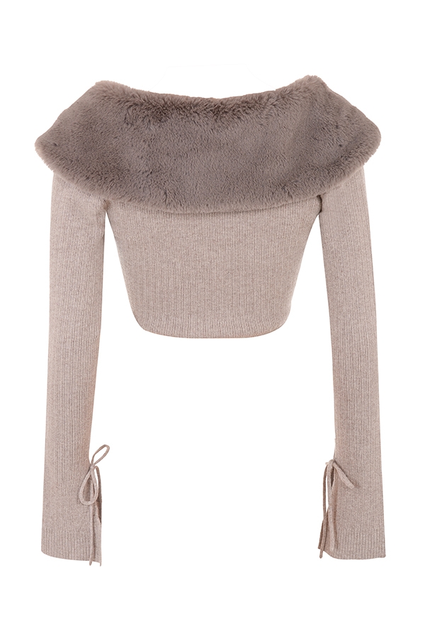 Dahlia-Beige Cashmere Cardigan - SALE