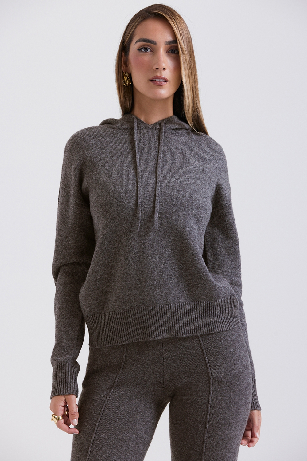 Jionni-Charcoal Cashmere Blend Hoodie - SALE