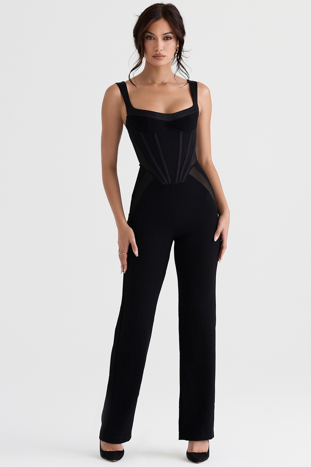 Mylene-Black Corset Jumpsuit