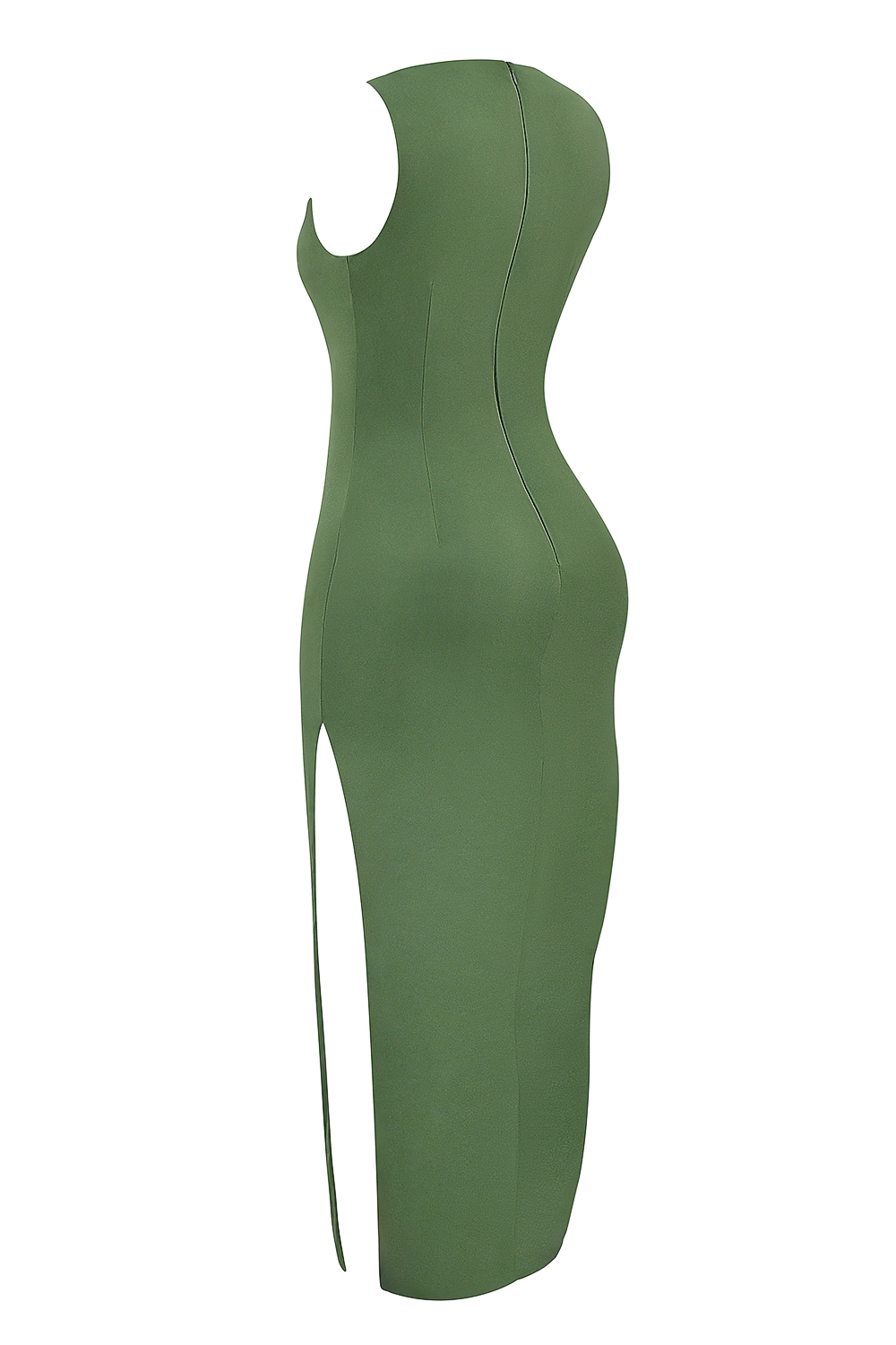 Filomena-Olive Boat Neck Maxi Dress