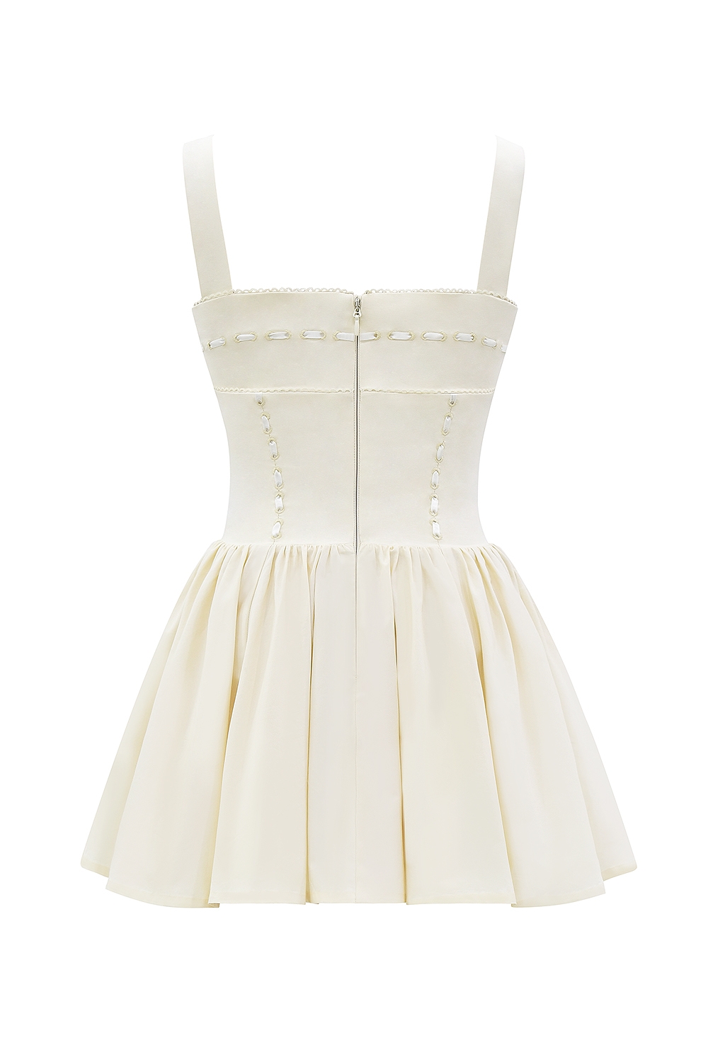 Honor-Buttermilk Ribbon Detailed Mini Dress