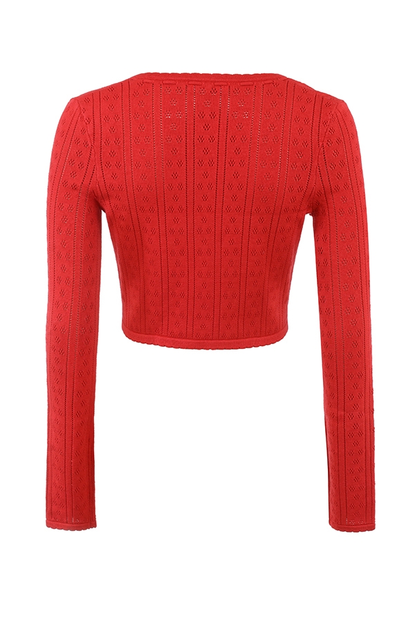 Perla-Cherry Ribbed Knit Top - SALE