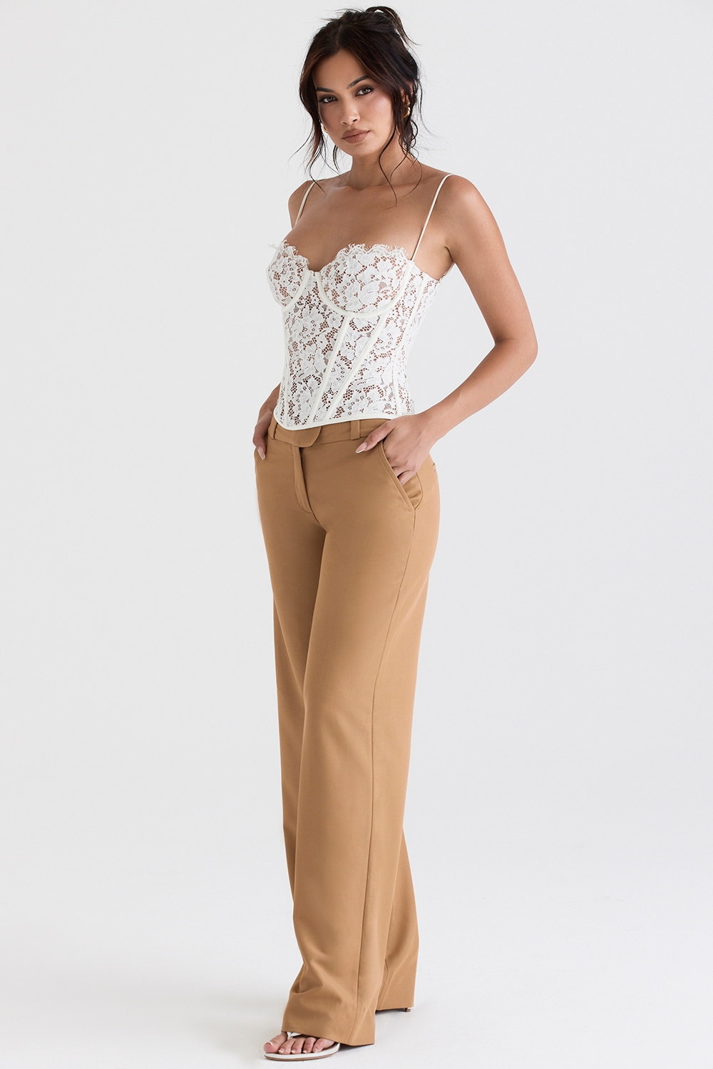 Cameron-Caramel Relaxed Tailored Trousers