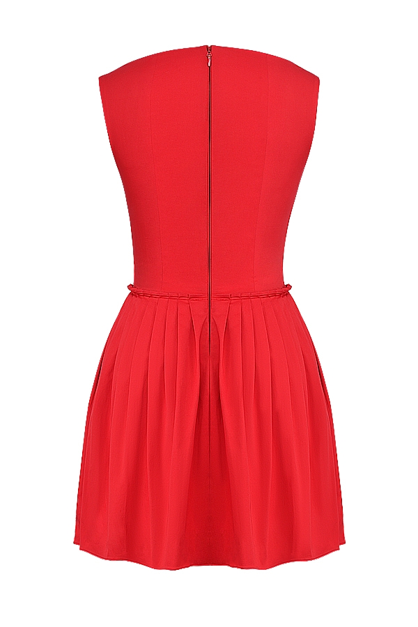 Cupid-Scarlet Pleated Mini Dress