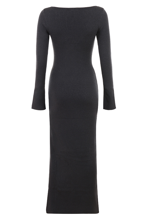 Tolani-Charcoal Cashmere Knit Maxi Dress - SALE