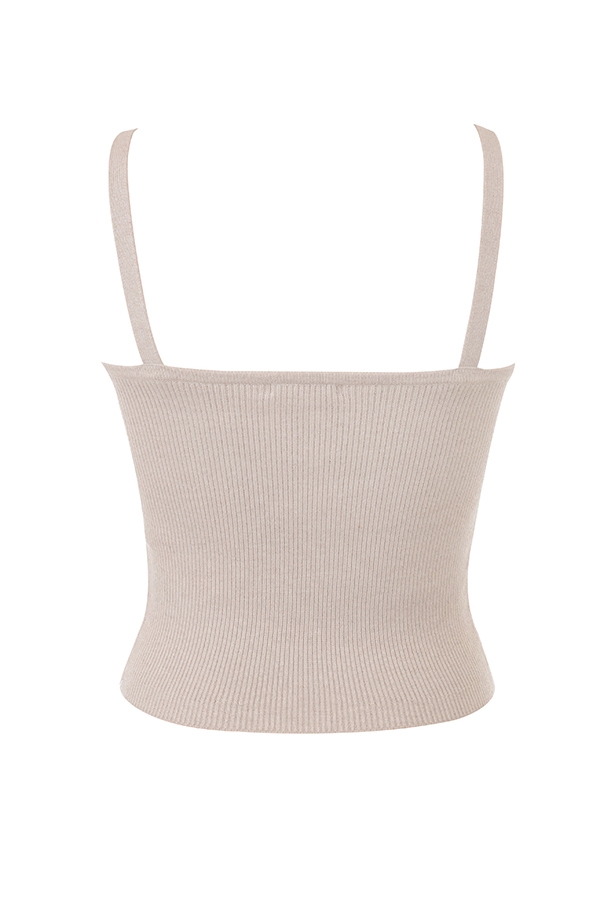 Leigh-Biscuit Wool Cashmere Camisole Top