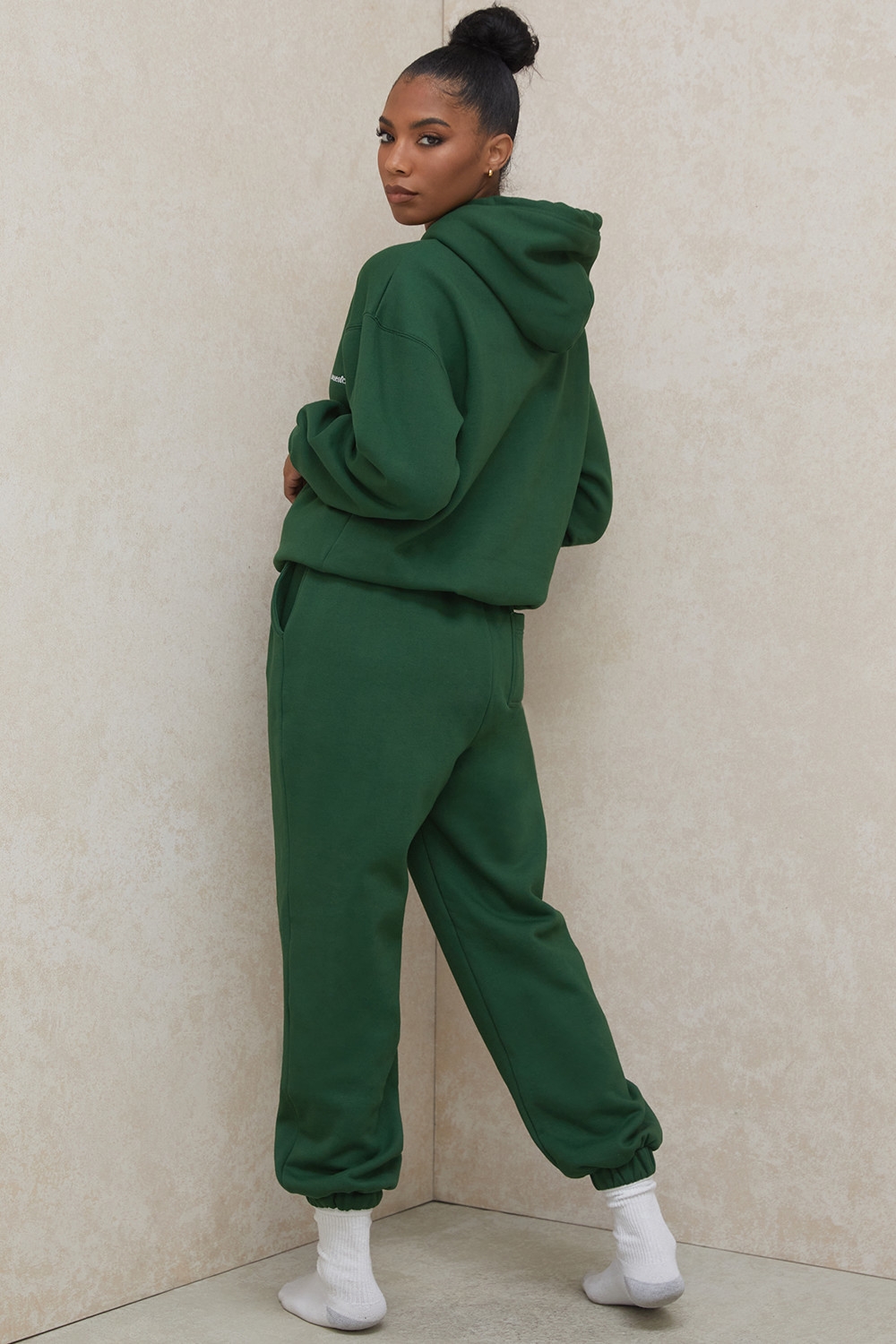 Sky-Green Fleece Back Jogging Trousers