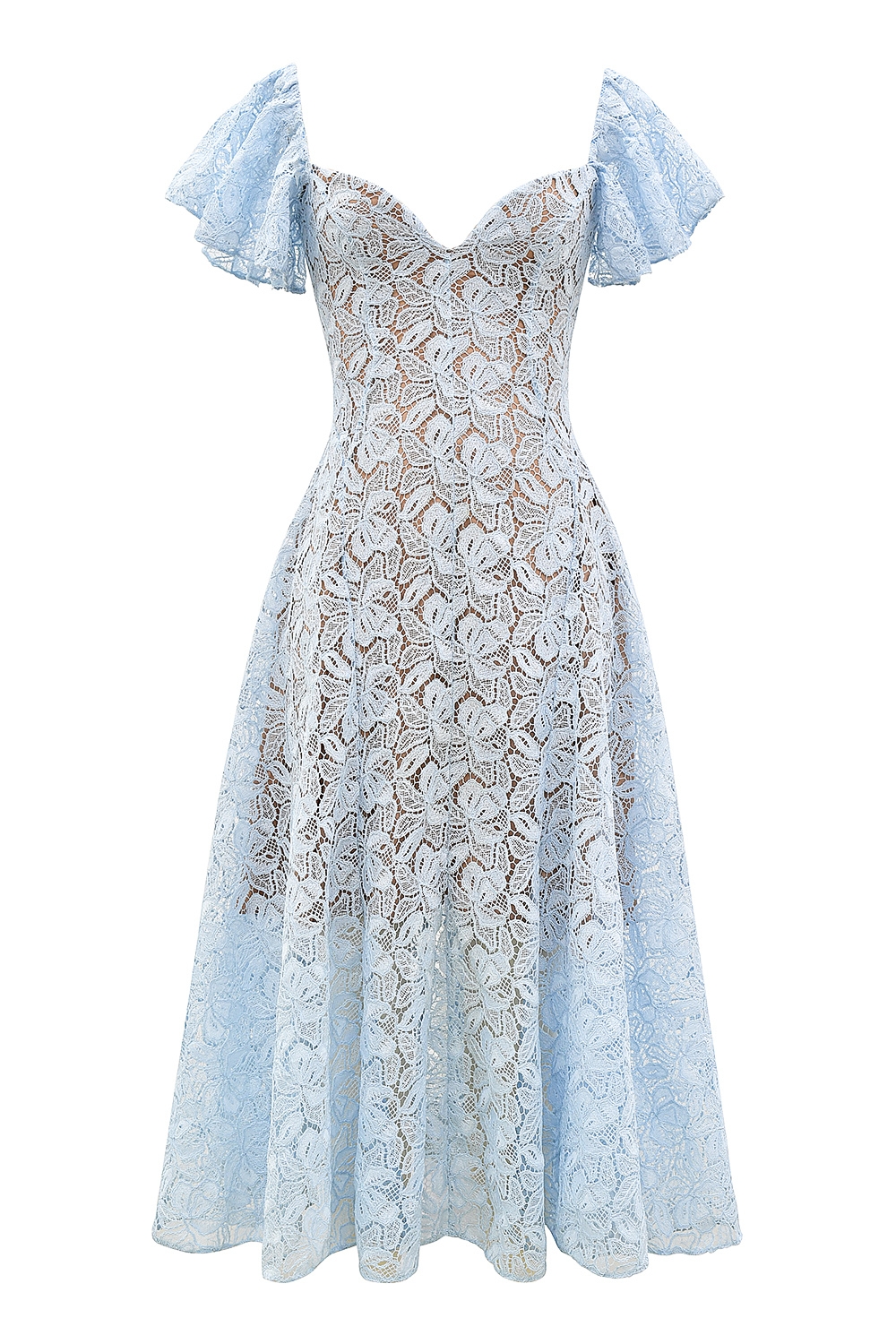 Austen-Bluebell Floral Lace Midi Dress