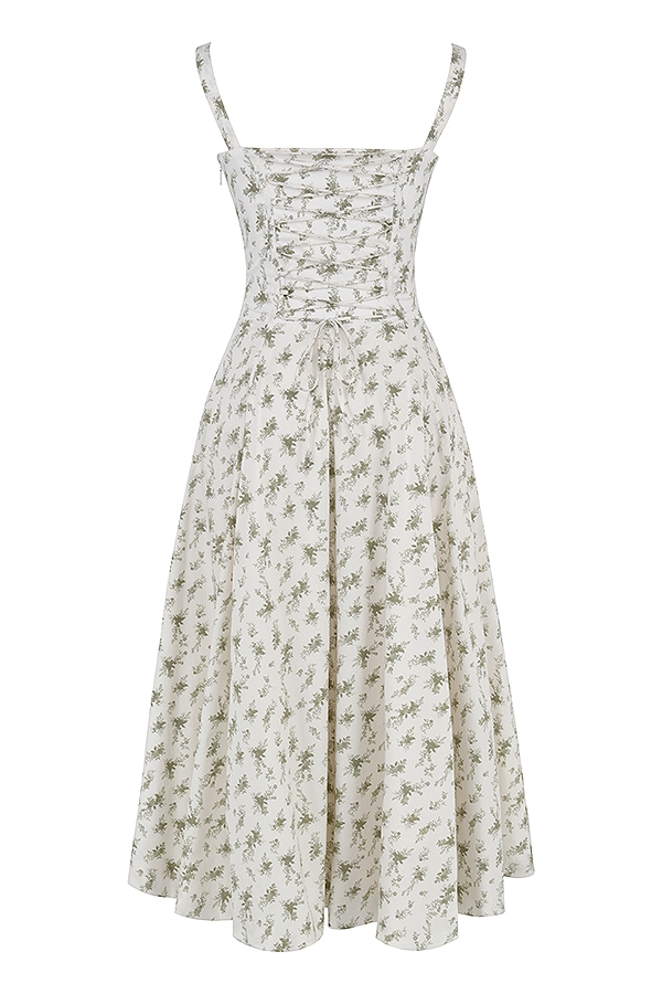 Carmen-Garden Print Bustier Sundress