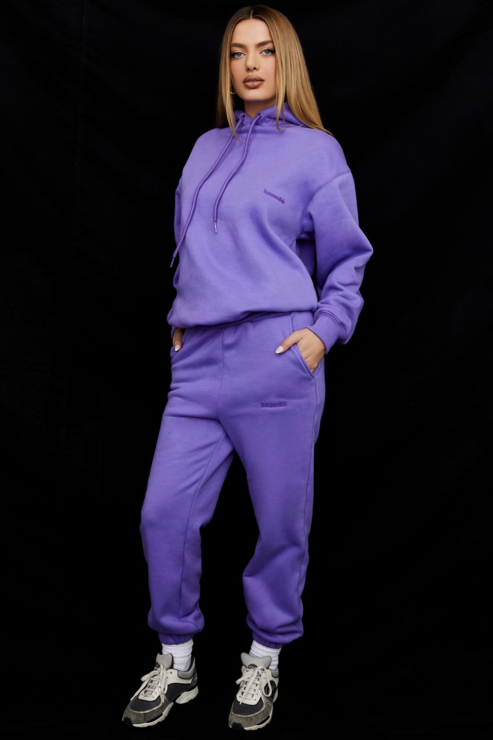 Sky-Purple Fleece Back Jogging Trousers