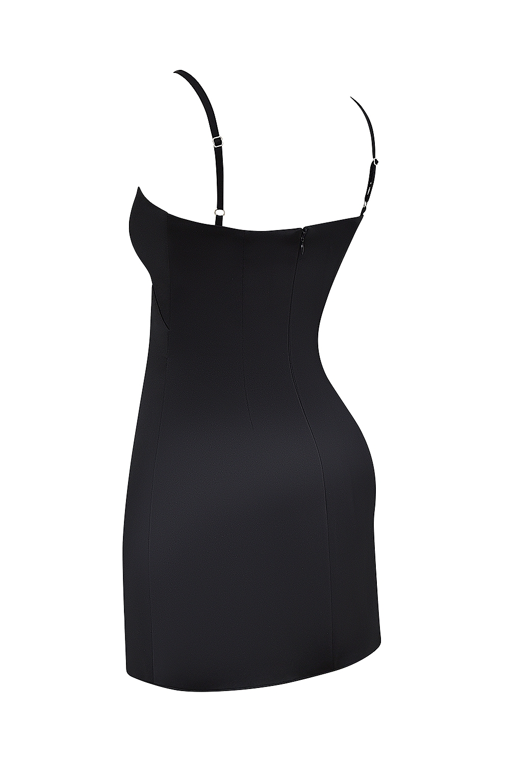 Dainty-Black Square Neck A-Line Mini Dress - SALE