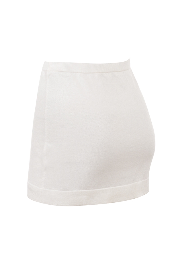 Asher-Ivory Cashmere Mini Skirt