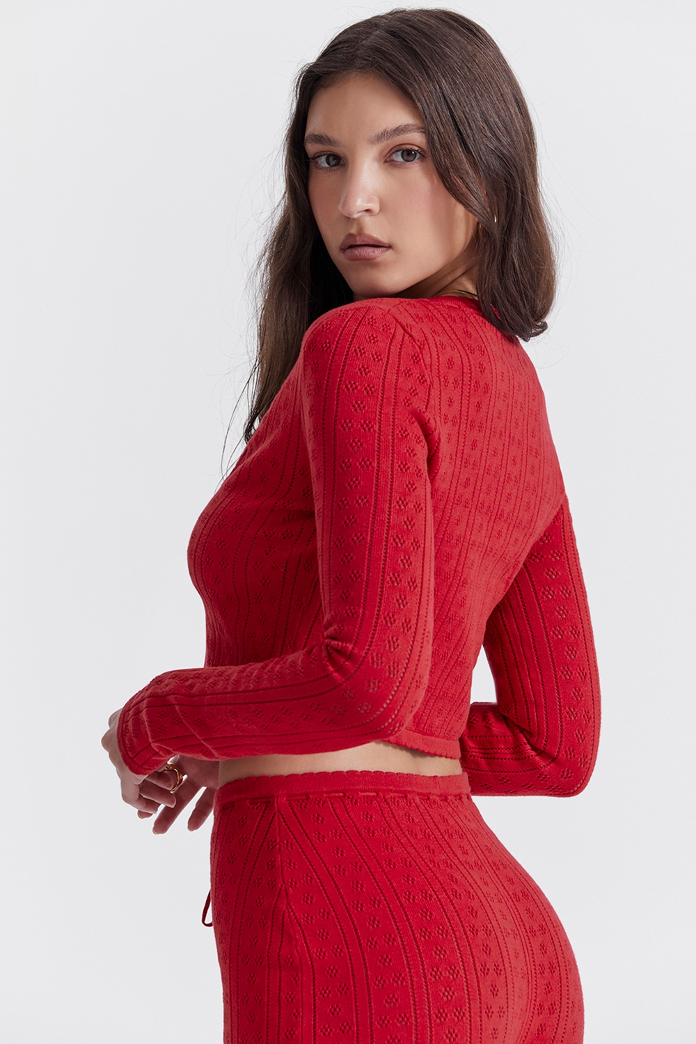 Perla-Cherry Ribbed Knit Top - SALE