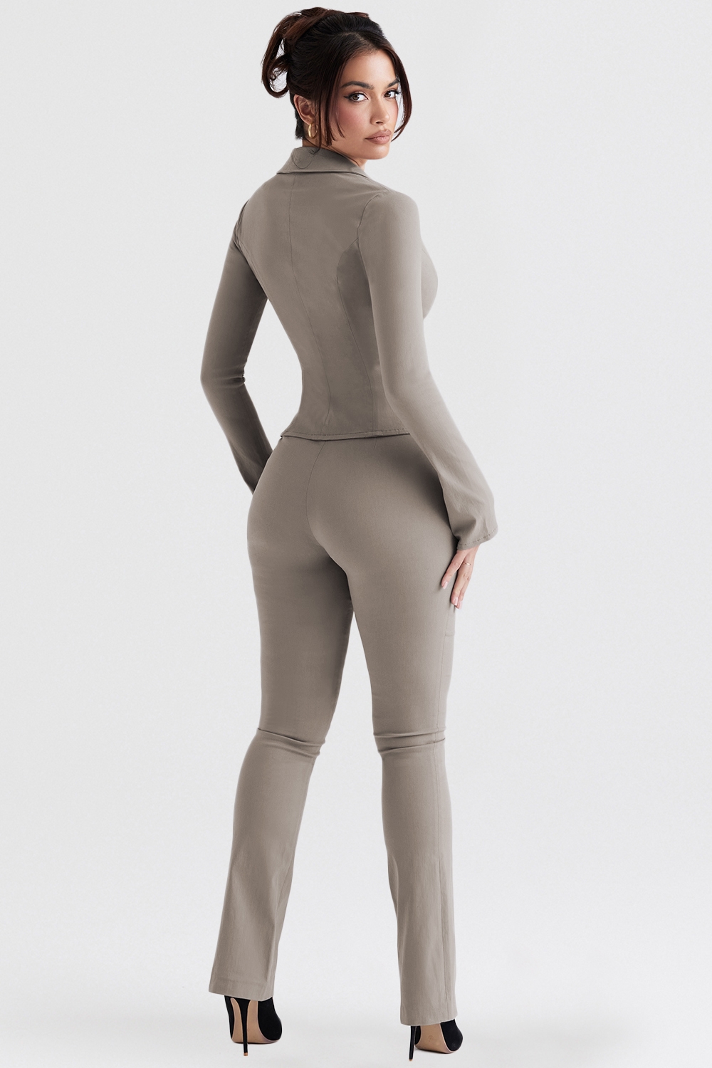 Laurel-Smoke High Waisted Trousers