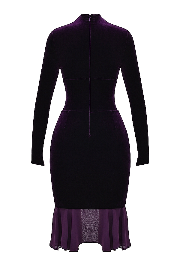 Dahna-Dark Purple Velvet Corset Dress