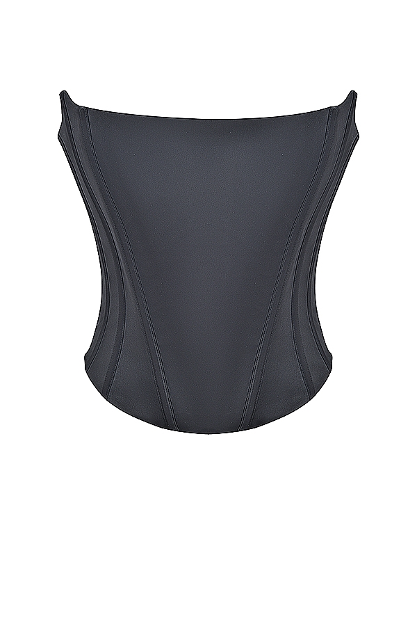 Genevieve-Black Lace Back Corset