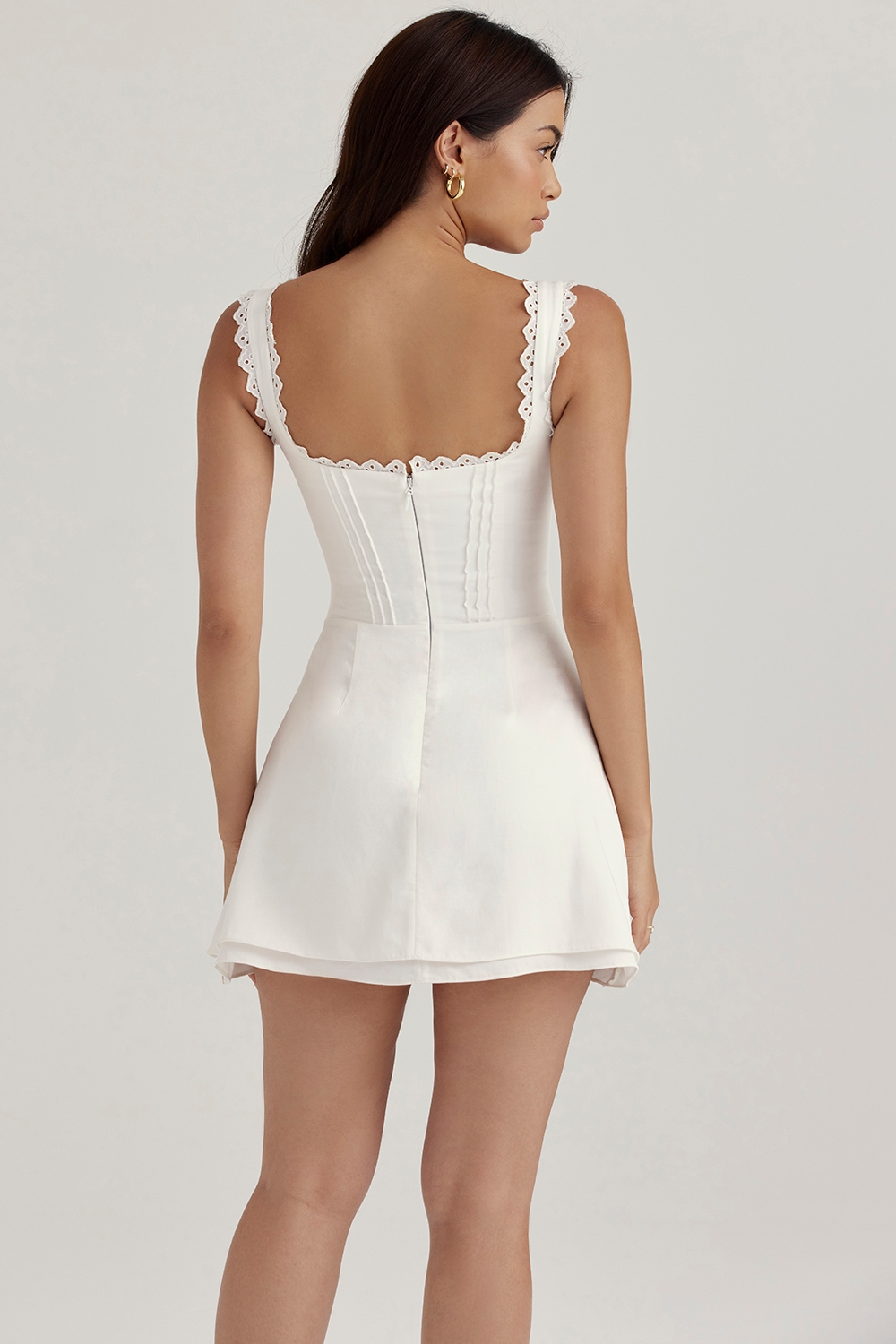 Tilly-White Pin Tuck Mini Dress