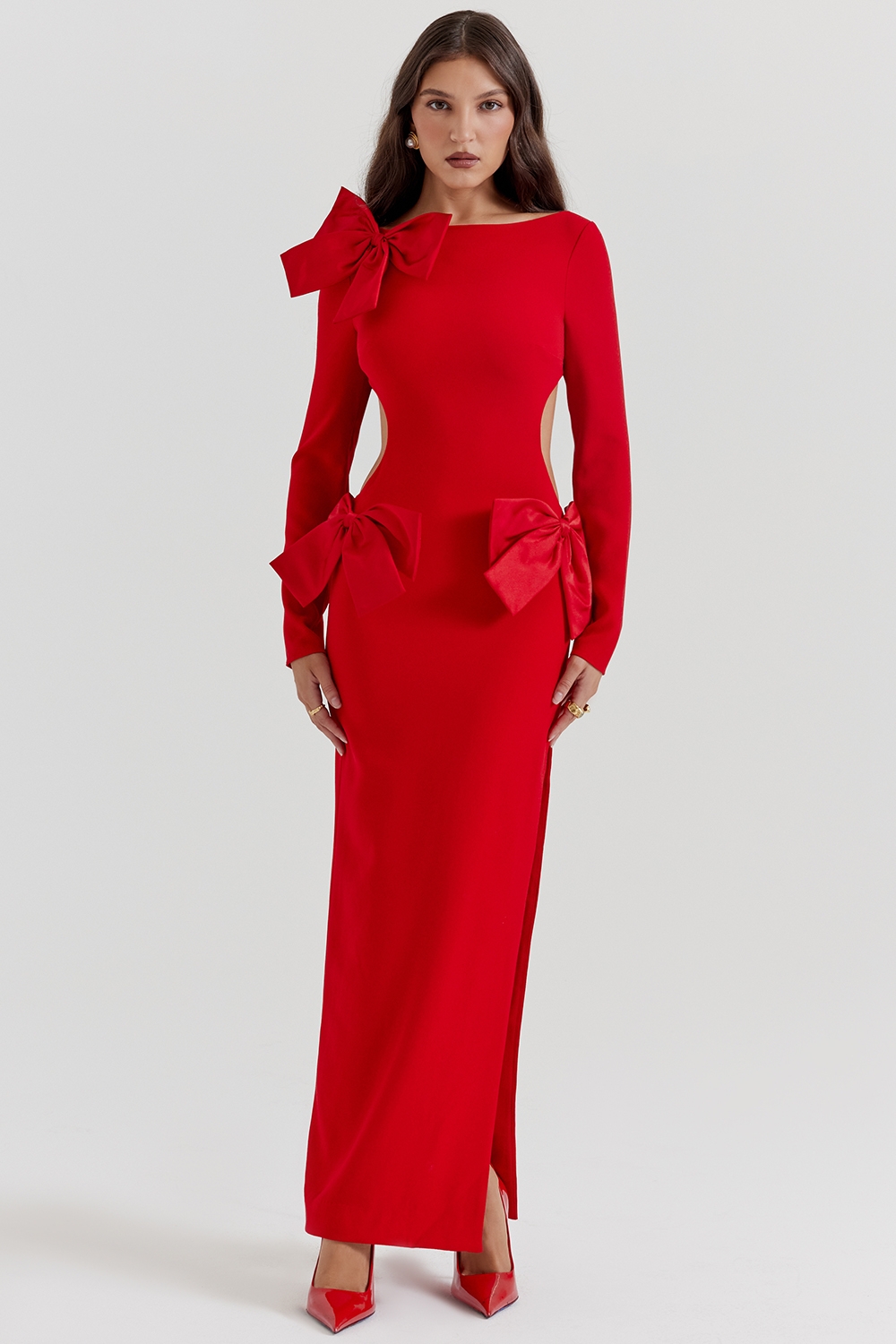 Lavele-Red Bow Maxi Dress