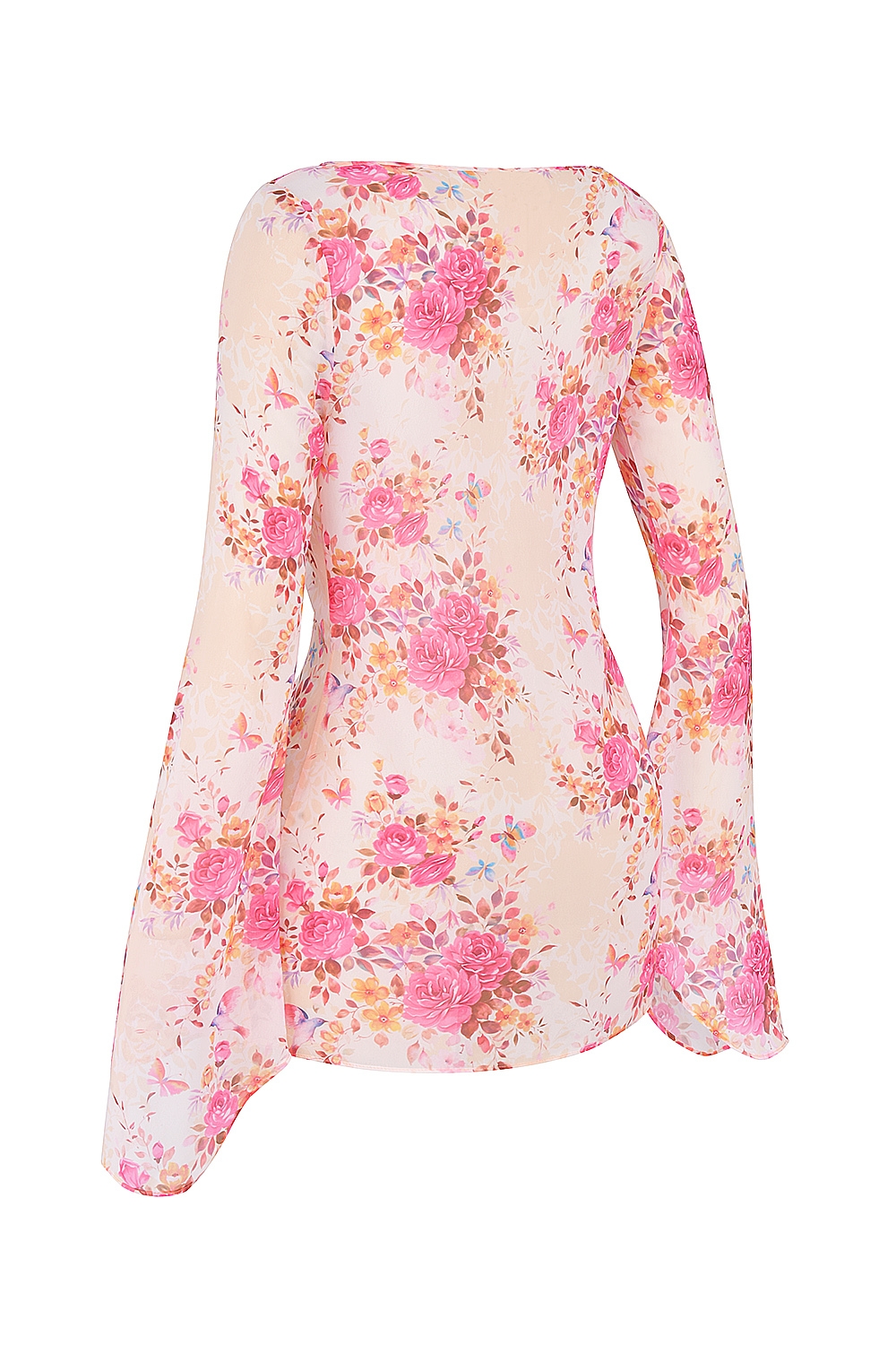 Oceana-Floral Print Beach Cover Up