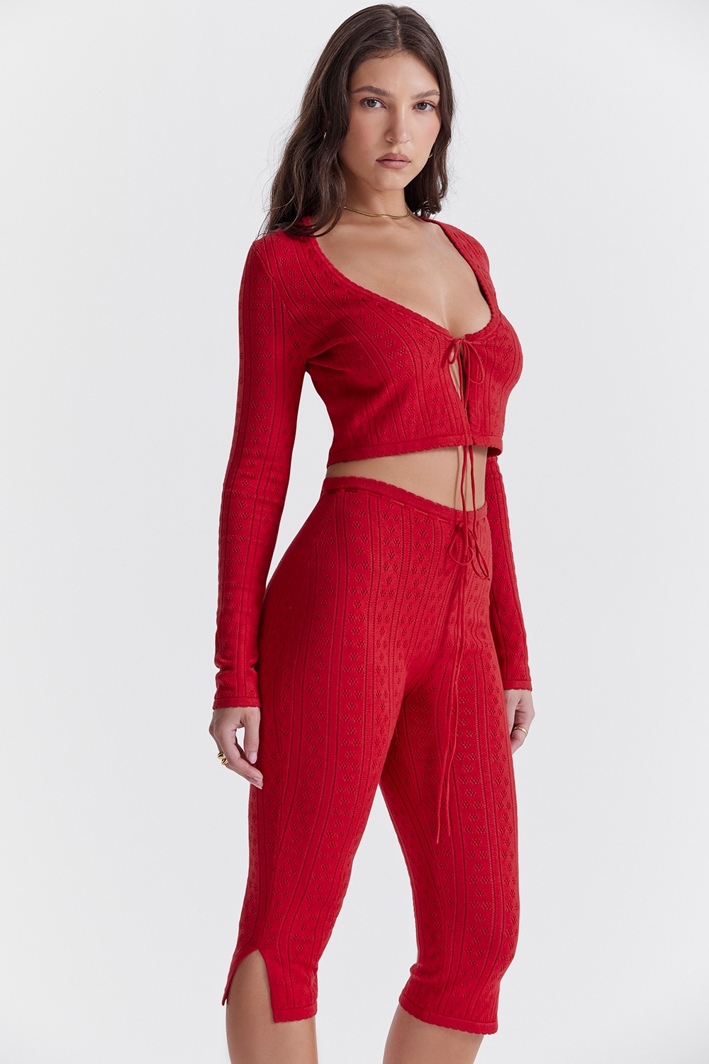 Perla-Cherry Ribbed Knit Top - SALE
