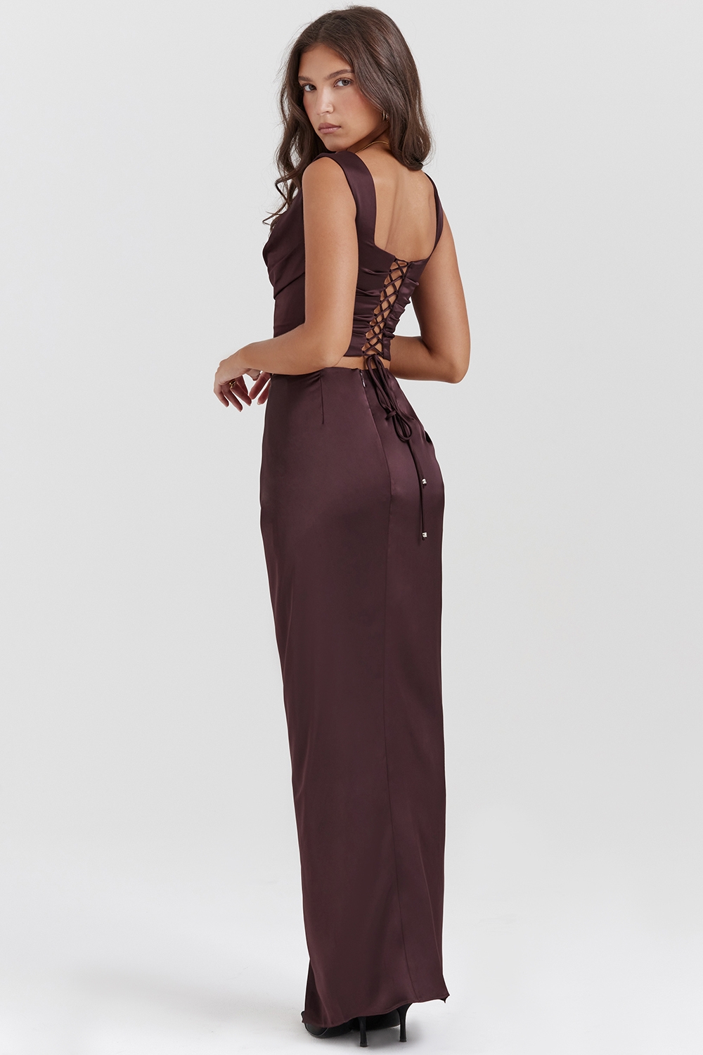 Vesper-Rich Brown Maxi Skirt