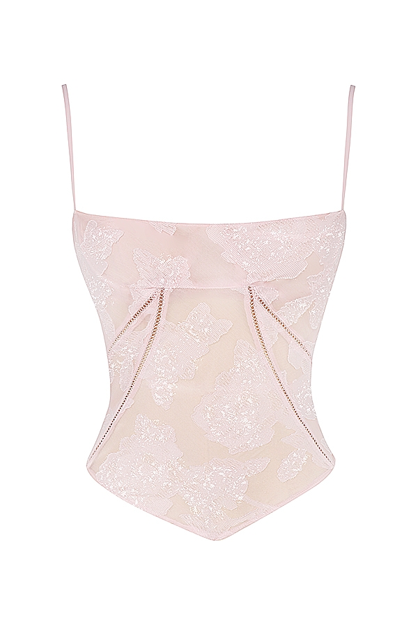 Lisette-Pink Floral Lace Camisole