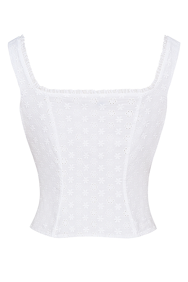 Juana-White Broderie Anglaise Top