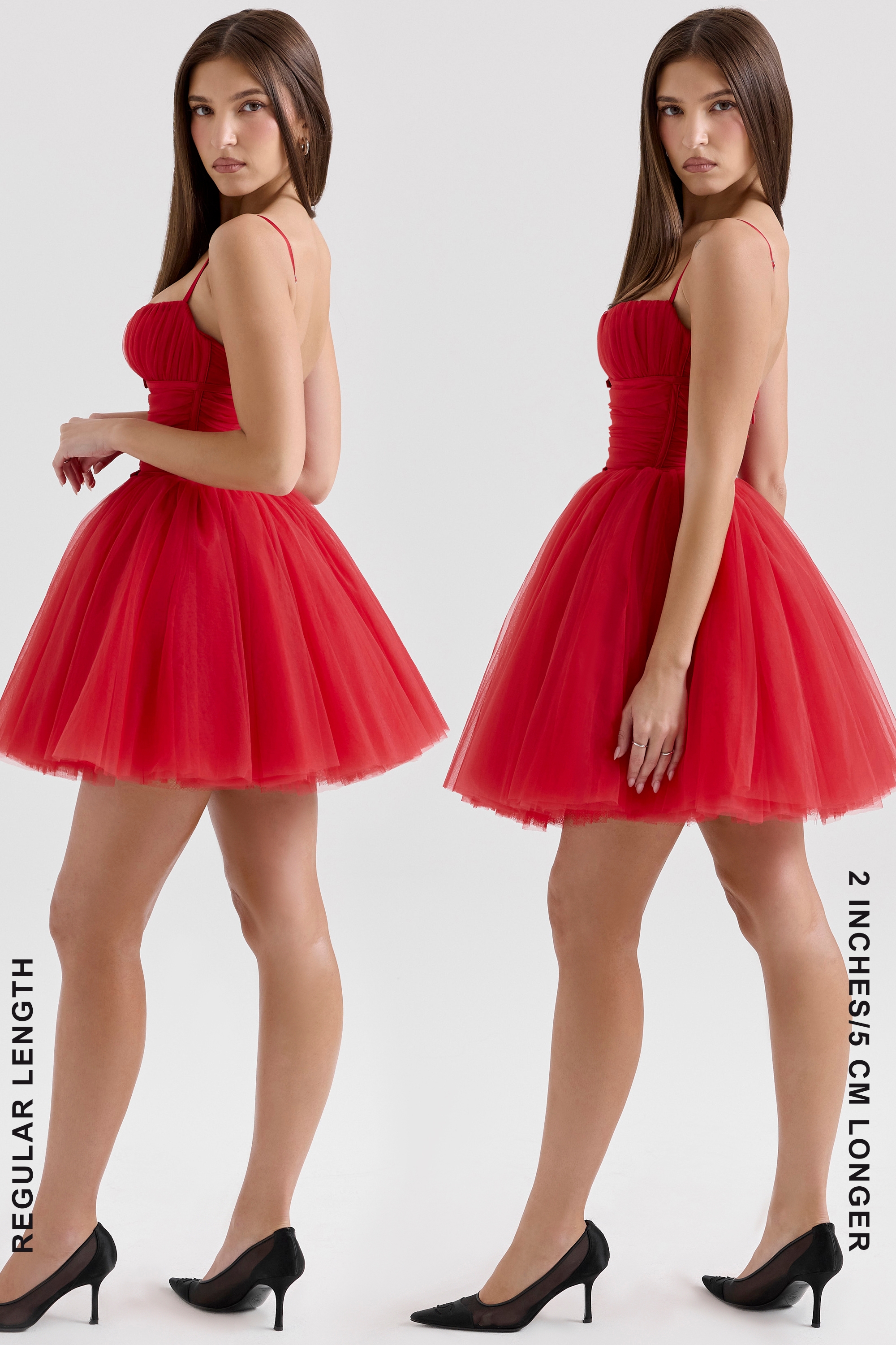 Princess-Holly Red Tulle Mini Dress